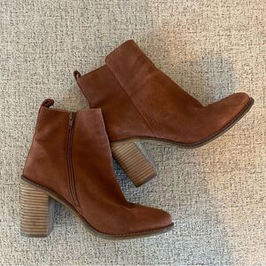 Seychelles rust brown suede heel booties size women’s 9.5